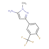 Chemical structure of 3-[4-fluoro-3-(trifluoromethyl)phenyl]-1-methyl-1H-pyrazol-5-amine - CSSB00003218601