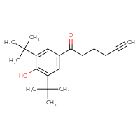 Chemical structure of 1-(3,5-di-tert-butyl-4-hydroxyphenyl)hex-5-yn-1-one - CSSB00102647963