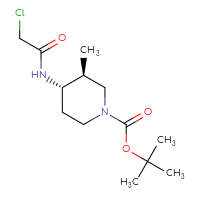 Chemical structure of tert-butyl (3S,4S)-4-(2-chloroacetamido)-3-methylpiperidine-1-carboxylate - CSSB21245765502