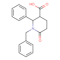 Chemical structure of 1-benzyl-6-oxo-2-phenylpiperidine-3-carboxylic acid - CSSB00000051401