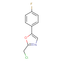 Chemical structure of 2-(chloromethyl)-5-(4-fluorophenyl)-1,3-oxazole - CSSB00000239708