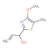 Chemical structure of 1-(4-methoxy-5-methyl-1,3-thiazol-2-yl)prop-2-en-1-ol - CSSB20685273227