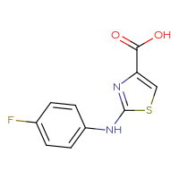 Chemical structure of 2-[(4-fluorophenyl)amino]-1,3-thiazole-4-carboxylic acid - CSSB00012362008