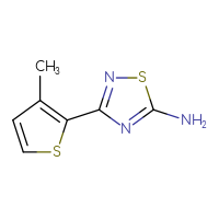 Chemical structure of 3-(3-methylthiophen-2-yl)-1,2,4-thiadiazol-5-amine - CSSB00000700007