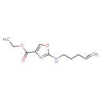 Chemical structure of ethyl 2-[(pent-4-en-1-yl)amino]-1,3-oxazole-4-carboxylate - CSSB00007439500