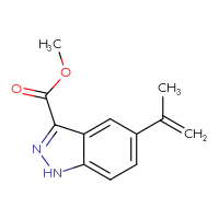 Chemical structure of methyl 5-(prop-1-en-2-yl)-1H-indazole-3-carboxylate - CSSB06583549054
