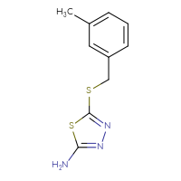 Chemical structure of 5-{[(3-methylphenyl)methyl]sulfanyl}-1,3,4-thiadiazol-2-amine - CSSB00000149069