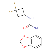 Chemical structure of 1-(2H-1,3-benzodioxol-4-yl)-3-(3,3-difluorocyclobutyl)urea - CSSB00048356059