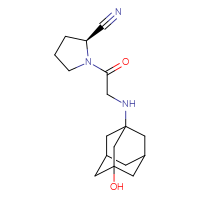 Chemical structure of (2S)-1-{2-[(3-hydroxyadamantan-1-yl)amino]acetyl}pyrrolidine-2-carbonitrile - CSSB00020648274