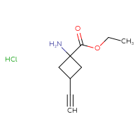 Chemical structure of ethyl 1-amino-3-ethynylcyclobutane-1-carboxylate hydrochloride - CSSB20963520471