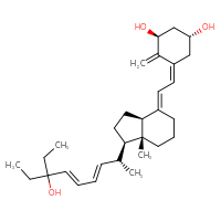 Chemical structure of (1R,3S,5Z)-5-{2-[(1R,3aS,4E,7aR)-1-[(2R,3E,5E)-7-ethyl-7-hydroxynona-3,5-dien-2-yl]-7a-methyl-octahydro-1H-inden-4-ylidene]ethylidene}-4-methylidenecyclohexane-1,3-diol - CSSB00102419747