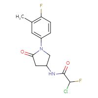 Chemical structure of 2-chloro-2-fluoro-N-[1-(4-fluoro-3-methylphenyl)-5-oxopyrrolidin-3-yl]acetamide - CSSB21332119579