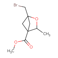 Chemical structure of methyl 1-(bromomethyl)-3-methyl-2-oxabicyclo[2.1.1]hexane-4-carboxylate - CSSB03436547700