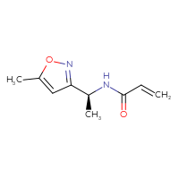 Chemical structure of N-[(1S)-1-(5-methyl-1,2-oxazol-3-yl)ethyl]prop-2-enamide - CSSB09890266209