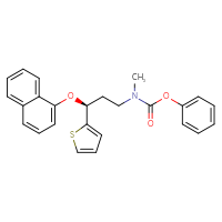 Chemical structure of phenyl N-methyl-N-[(3S)-3-(naphthalen-1-yloxy)-3-(thiophen-2-yl)propyl]carbamate - CSSB06741694575