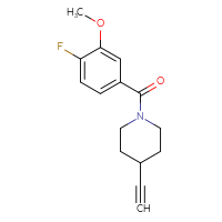 Chemical structure of 4-ethynyl-1-(4-fluoro-3-methoxybenzoyl)piperidine - CSSB00042037819