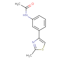 Chemical structure of N-[3-(2-methyl-1,3-thiazol-4-yl)phenyl]acetamide - CSSB00000258545