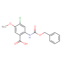 Chemical structure of 2-{[(benzyloxy)carbonyl]amino}-4-chloro-5-methoxybenzoic acid - CSSB00025779796