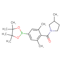 Chemical structure of 1-[2,6-dimethyl-4-(4,4,5,5-tetramethyl-1,3,2-dioxaborolan-2-yl)benzoyl]-3-methylpyrrolidine - CSSB21332847327
