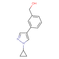 Chemical structure of [3-(1-cyclopropyl-1H-pyrazol-4-yl)phenyl]methanol - CSSB00123755630