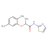 Chemical structure of 2-(2,5-dimethylphenoxy)-N-(1,3-thiazol-2-yl)propanamide - CSSB00121655937