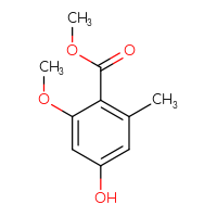 Chemical structure of methyl 4-hydroxy-2-methoxy-6-methylbenzoate - CSSB00010658528