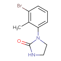 Chemical structure of 1-(3-bromo-2-methylphenyl)imidazolidin-2-one - CSSB00014263842