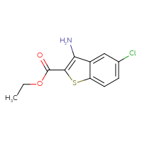 Chemical structure of ethyl 3-amino-5-chloro-1-benzothiophene-2-carboxylate - CSSB00006773500