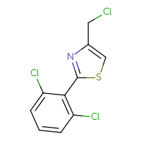 Chemical structure of 4-(chloromethyl)-2-(2,6-dichlorophenyl)-1,3-thiazole - CSSB00011260997