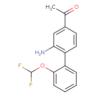 Chemical structure of 1-[2-amino-2'-(difluoromethoxy)-[1,1'-biphenyl]-4-yl]ethan-1-one - CSSB11164851878