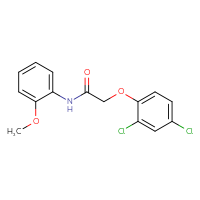 Chemical structure of 2-(2,4-dichlorophenoxy)-N-(2-methoxyphenyl)acetamide - CSSB00046683033
