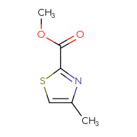 Chemical structure of methyl 4-methyl-1,3-thiazole-2-carboxylate - CSSB00000087785