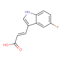 Chemical structure of (2E)-3-(5-fluoro-1H-indol-3-yl)prop-2-enoic acid - CSSB00020650303