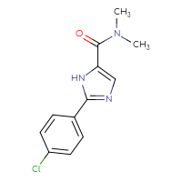 Chemical structure of 2-(4-chlorophenyl)-N,N-dimethyl-1H-imidazole-5-carboxamide - CSSB15034389618