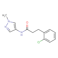 Chemical structure of 3-(2-chlorophenyl)-N-(1-methyl-1H-pyrazol-4-yl)propanamide - CSSB02004744560