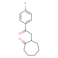 Chemical structure of 2-[2-(4-fluorophenyl)-2-oxoethyl]cycloheptan-1-one - CSSB00025757258
