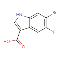 Chemical structure of 6-bromo-5-fluoro-1H-indole-3-carboxylic acid - CSSB00010717211