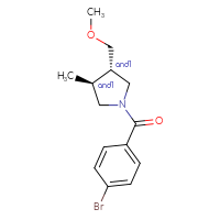 Chemical structure of rac-(3R,4R)-1-(4-bromobenzoyl)-3-(methoxymethyl)-4-methylpyrrolidine - CSSB14951248601