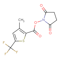 Chemical structure of 2,5-dioxopyrrolidin-1-yl 3-methyl-5-(trifluoromethyl)thiophene-2-carboxylate - CSSB02548230360
