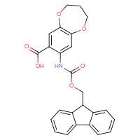 Chemical structure of 8-({[(9H-fluoren-9-yl)methoxy]carbonyl}amino)-3,4-dihydro-2H-1,5-benzodioxepine-7-carboxylic acid - CSSB00103149513