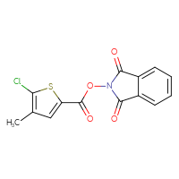 Chemical structure of 1,3-dioxo-2,3-dihydro-1H-isoindol-2-yl 5-chloro-4-methylthiophene-2-carboxylate - CSSB02125852907