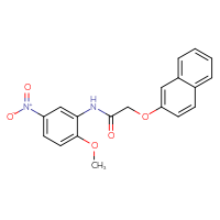 Chemical structure of N-(2-methoxy-5-nitrophenyl)-2-(naphthalen-2-yloxy)acetamide - CSSB00020579331