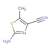 Chemical structure of 2-amino-5-methyl-1,3-thiazole-4-carbonitrile - CSSB00009989491