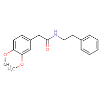 Chemical structure of 2-(3,4-dimethoxyphenyl)-N-(2-phenylethyl)acetamide - CSSB00046136198