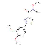 Chemical structure of 2-(3,4-dimethoxyphenyl)-N-methoxy-N-methyl-1,3-thiazole-4-carboxamide - CSSB00104589999