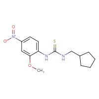 Chemical structure of 3-(cyclopentylmethyl)-1-(2-methoxy-4-nitrophenyl)thiourea - CSSB06985956737