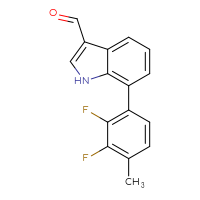 Chemical structure of 7-(2,3-difluoro-4-methylphenyl)-1H-indole-3-carbaldehyde - CSSB06590459439