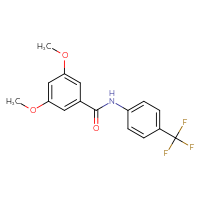 Chemical structure of 3,5-dimethoxy-N-[4-(trifluoromethyl)phenyl]benzamide - CSSB00028011699