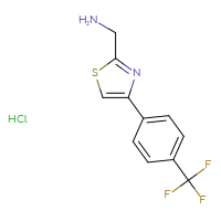 Chemical structure of 1-{4-[4-(trifluoromethyl)phenyl]-1,3-thiazol-2-yl}methanamine hydrochloride - CSSB00153394563