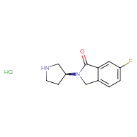 Chemical structure of 6-fluoro-2-[(3S)-pyrrolidin-3-yl]-2,3-dihydro-1H-isoindol-1-one hydrochloride - CSSB00020614595